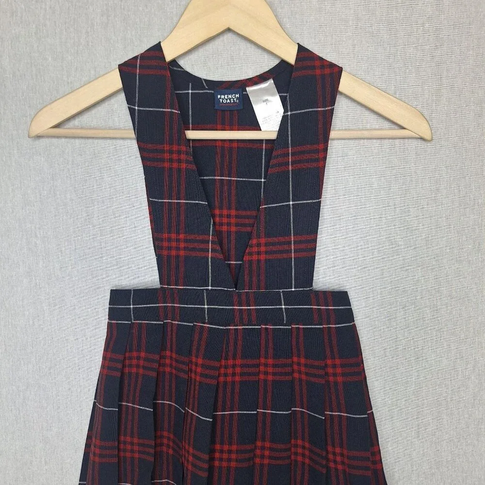 💙 French Toast Girls Plaid Overall Dress Size 4T Preppy Winter Holidays Cute Ou